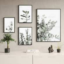 Pintura plantas em tela de eucalipto, decoração minimalista para parede, quadros de arte para quarto, decoração escandinavo 2024 - compre barato