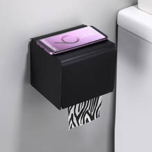 Suporte de parede para papel higiênico e toalha, suporte de liga de alumínio preto para banheiro com prateleira de armazenamento 2024 - compre barato