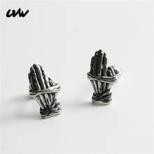 UVW268 2pc Unisex Fashion Boho Stainless Steel Hand Shape Ear Stud Earrings Women Men Accessories Fashion Piercing Jewelry 2024 - buy cheap