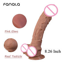 Реалистичный женский пенис, большой фаллоимитатор с присоской, секс-игрушки для женщин, товар для мастурбации, 8,26 дюйма 2024 - купить недорого