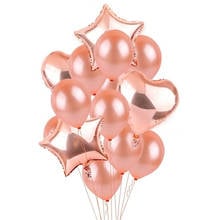 Ynaayu Rose Gold Foil Balloon Kit Gold Love Heart Balloons Round Latex Balloon Baby Shower Wedding Birthday Party Supply 2024 - buy cheap