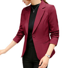 2020 New Lady Jacket middle aged Women Full Sleeve Work Blazer  Female Casual  Korean A buckle Slim Short Suit Coat Jacket R122 2024 - buy cheap