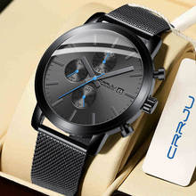 CRRJU-Reloj de pulsera de acero inoxidable para hombre, cronógrafo de cuarzo, con fecha, militar, resistente al agua, masculino 2024 - compra barato
