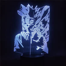 Figura de Naruto Uzumaki Naruto y Kurama, luz LED 3d, 7/16 colores que cambian, Lámpara decorativa de noche para dormitorio, hogar y Navidad 2024 - compra barato