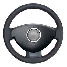 Hand-stitched Black PU Faux Leather Car Steering Wheel Cover for Dacia (Renault) Duster 2010-2016 Dokker Sandero 2013-2017 2024 - buy cheap