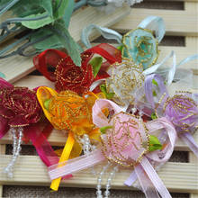 10 pcs Lots mix Organza ribbon flower bows appliques wedding DIY Craft doll A054 2024 - buy cheap