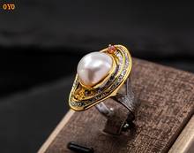 Jewelry Accessories Inlaid Handmade Original Design 925 Silver Baroque Pearl Ring 2024 - buy cheap