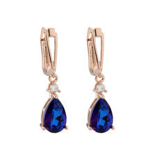 New  Fashion Jewelry Long Earrings Women's jewelry Simple Earrings 585 Rose Gold Water Drop Luxury Zircon Dangle Earrings 2024 - buy cheap