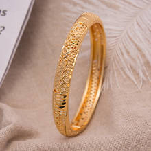 1Pcs/lot Fashion Classic Flower  Women's Bangles For Women Girl Gold Gold Color Copper Bracelet Cuff Simple Trendy Jewelry 2024 - buy cheap