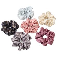 2PK Shiny Large Scrunchies Rubber Hair Ties Elastic Hair Bands Girls Ponytail Holder Hair Scrunchie Women Hair Accessories 2024 - buy cheap