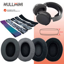 Nullmini substituição engrossar earpads para steelseries arctis 3,5 earmuff fone de ouvido couro veludo manga fone 2024 - compre barato