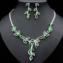 Zlxgirl-Conjunto de collar y pendientes para mujer, joyería de marca, collar de cobre de circonita cúbica AAA, bisutería nupcial 2024 - compra barato