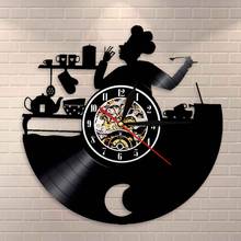 Reloj LP con disco de vinilo para cocina, decoración de pared Vintage para cocina, regalo de casa para cocina, reloj de pared para cocinero 2024 - compra barato