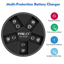 9V battery charger for 6f22 rechargeable battery ni-mh lithium 9v battery charger 2024 - buy cheap