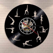Relógio de parede para ginástica, relógio de parede com gravação de vinil, para estúdio de ioga, meditação zen, design moderno, presente para menina 2024 - compre barato