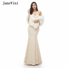 JaneVini New Fashion Women Shrugs Faux Fur Wraps Formal Winter Warm Bridal Cape Bolero Evening Wraps Wedding Stoles Accessories 2024 - buy cheap