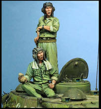 Figura de resina sin pintar a escala 1/35, tank commander, 2 figuras de colección 2024 - compra barato