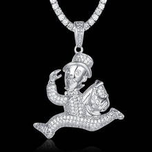 100% Micro Zircon Hip Hop Rich Mam Pendant Necklace For Men Jewelry Factory Prices CZ Rapper Jewelry Party Dropshipping 2024 - buy cheap