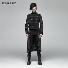 PUNK RAVE-Chaqueta larga de sarga microelástica para hombre, abrigo desmontable con tótem de dragón, Punk, guapo, para escenario 2024 - compra barato