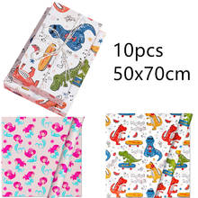 10pcs Dinosaur Mermaid Print Cartoon Craft Papers Gift Wrapping Papers Birthday Party Dinosaur Party Baby Shower Gift Supply 2024 - buy cheap