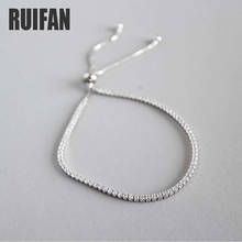 Ruifan-pulsera de tenis de circonia cúbica para mujer, de Plata de Ley 925, pulsera de cadena de joyería YBR060 2024 - compra barato