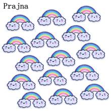 Prajna 10PCS Cheap Rainbow Parches Embroidery Iron On Patches For Kid Jacket Ornament Patch Clothing DIY Stickers Motif Applique 2024 - buy cheap