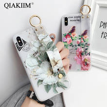Flower Wristband Case For iPhone 11 Pro Max XS X XR 12 Mini 8 7 6 6S Plus SE 3D Relief Floral Soft TPU Phone Stand Holder Cover 2024 - buy cheap