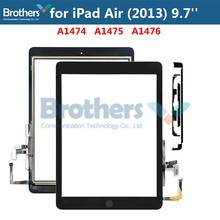 Планшет сенсорный экран для iPad Air 2013 сенсорный экран дигитайзер Передняя стеклянная панель для iPad A1474 A1475 A1476 9,7 ''с домашней кнопкой 2024 - купить недорого