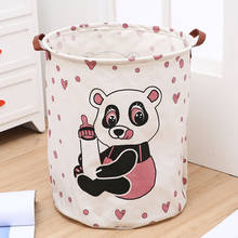 Panda Cotton Linen Laundry Basket Folding Clothes Waterproof Box Storage Bag 2024 - buy cheap