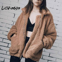 Autumn Winter Elegant Faux Fur Coat Women  Warm Soft Zipper Jacket Female Plush Overcoat Pocket Casual Teddy Outwear 2022 - buy cheap