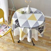 Nordic Style Round Tablecloth Simple Waterproof Restaurant Hotel Household Round Table Cloth Printing Plaid 2024 - buy cheap