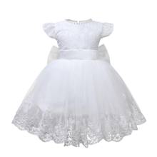 Talão de Renda Flor Princesa Do Bebê Vestido de Princesa Infantil para Menina Elegante Festa de Casamento de Aniversário Crianças Fantasia Vestidos de Batismo 2024 - compre barato