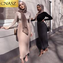 Faldas largas plisadas de chifón para mujer, vestido musulmán, ropa islámica a la moda, lo último 2024 - compra barato