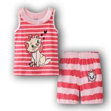 Conjunto de pijama para crianças, roupa de dormir de algodão de manga curta para o verão, para meninos e meninas 2024 - compre barato