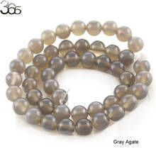 4mm 6mm 8mm 10mm 12mm Pretty Gem Round Shape Grey Gray  Agat Onyx Loose Beads Strand 15" Jewelry Making Free Shipping 2024 - buy cheap