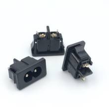 Conector de soquete de entrada de energia macho 5 tamanhos ac250v 2.5a iec320 c8 2 pinos