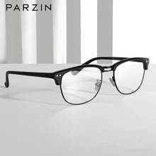 PARZIN TR 90 Half Eyeglasses Frames Men Retro Women Glasses Frame New Prescription Eyewear Black 5068B 2024 - buy cheap