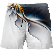 Men Beach Shorts Summer Fashion 3d Short Geometric Abstract Print Pattern board shorts off white swimwear short homme 2024 - buy cheap