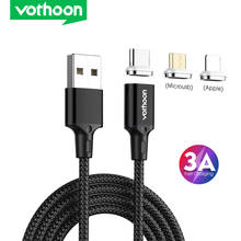 Vothoon 3A LED Magnetic Cable Fast Charging Micro USB C Cable For iPhone Samsung Xiaomi Magnet Charger Type-C Cable Cord 2024 - buy cheap