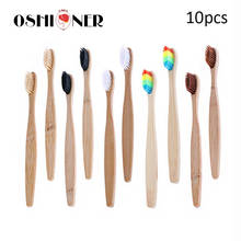 10pcs Natural Bamboo Handle Toothbrush Rainbow Colorful Soft Bristles Teeth Whitening Tooth Brush Bamboo Toothbrush Oral Care 2024 - buy cheap