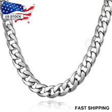 11mm Stainless Steel Mens Necklaces Dropshipping Wholesale Fashion Jewelry Curb Cuban Chain Necklace for Men Gift LKN181 2024 - buy cheap