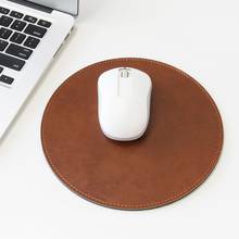 Mouse pad de couro 20x20cm antiderrapante, confortável, costurado, para mouse, home office, laptop, pc, macbook 2024 - compre barato