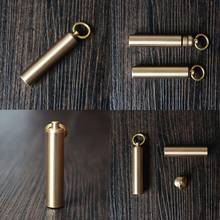 1pc High Quality Pill Case Waterproof Brass Pill Box Container Keychain Gifts Bottle Medicine Metal Case Holder Drug C8R8 2024 - buy cheap