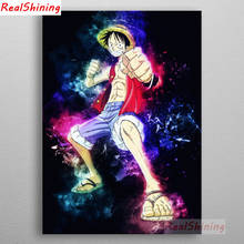 Pintura de diamantes 5D Diy, punto de cruz, bordado de diamantes cuadrado completo, imagen de Luffy de una pieza para decoración de habitación, H2362 2024 - compra barato