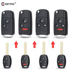 KEYYOU 2/3/4 Buttons Modified Filp Remote Key Shell Fob Case For Honda Fit CRV Civic Insight Ridgeline HRV Jazz ACCORD 2003-2013 2024 - buy cheap