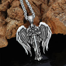 Viking Odin Wings Men's Pendant Necklace Accessories Knight Jewelry Gift Vintage Fashion Jewelry Stainless Steel Chain Wholesale 2024 - buy cheap