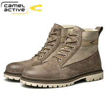 Camel Active New Men Boots Genuine Leather Ankle Boots Short Casual Tooling Leather Men Shoes Wear-resistant Beef rubber sole 2024 - buy cheap