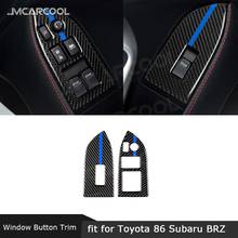 Elevador de ventana de coche de fibra de carbono, botones de interruptor, cubierta de marco decorativo, pegatinas de ajuste para Toyota GT86 FT86 ZN6 Subaru BRZ 2013-2017 2024 - compra barato