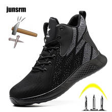 Lightweight and fashionable safety shoes, men's steel toe cap, anti-smash, anti-piercing, adult sports indestructible work boots 2024 - buy cheap