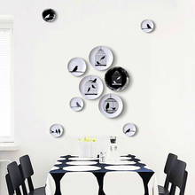 Pássaro criativo de cerâmica, preto e branco, placa de pendurar, prato decorativo de parede, decoração de casa, artesanato, decoração de quarto 2024 - compre barato